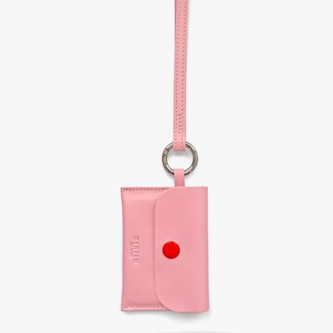 Keyring Card holder. Pink